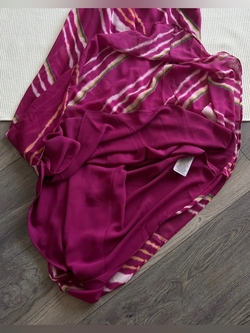 LAUREN RALPH LAUREN Striped One-Shoulder NWT Crinkle Georgette Dress - Picture 7 of 11